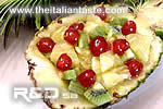 Winter fruit salad with pineapple and kiwi
