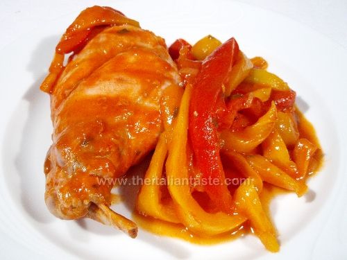 Stewed rabbit with peppers