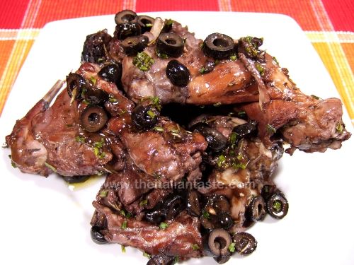 With black olives and red wine, Liguria-style