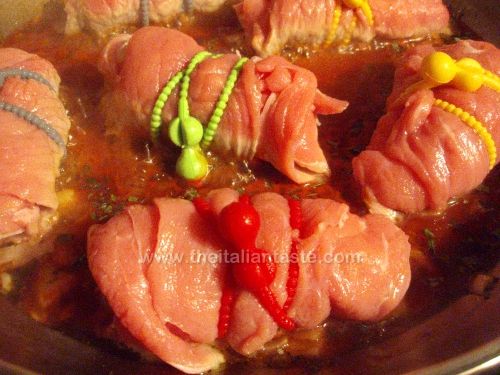 Veal roulades with speck and hard-boiled eggs