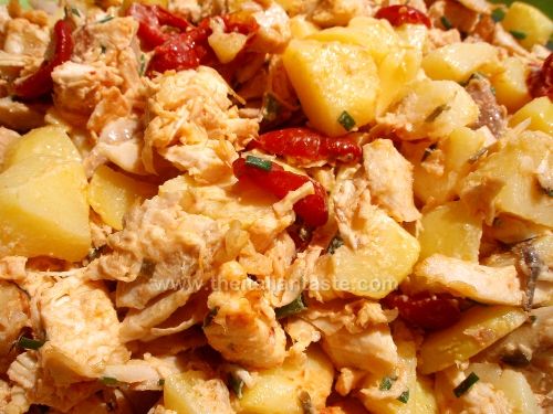 salad, cherry tomatoes and potatoes