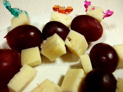Grape-and-cheese skewers