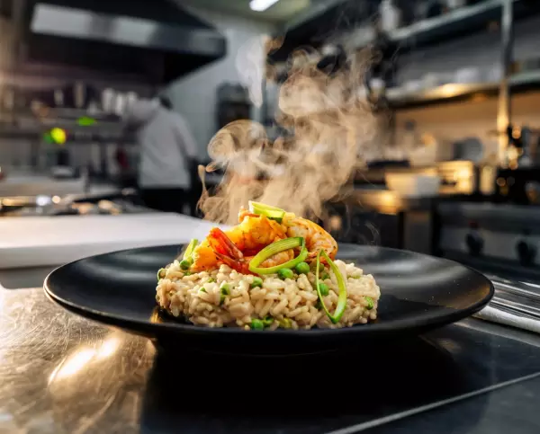 Prawn-and-pea risotto