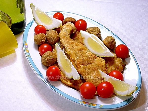 Breaded swordfish cooked in the oven