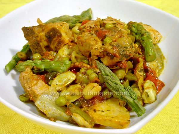 Stewed lamb with vegetables