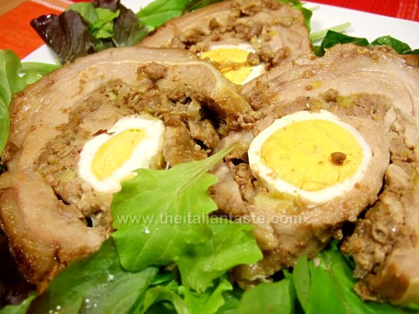 Rolled and stuffed roast veal, Sicily-style