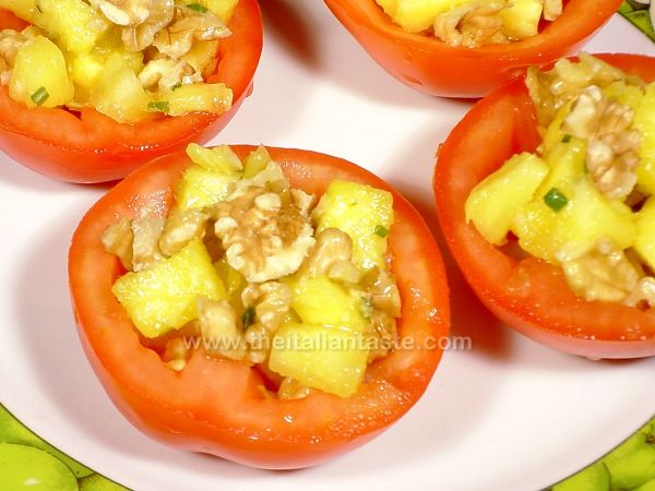 Tomatoes filled with fruit
