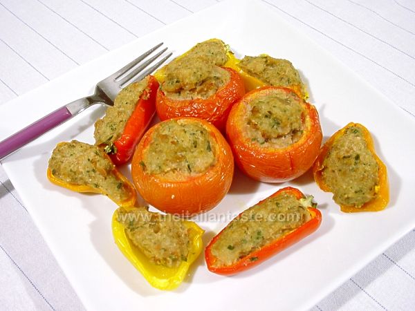 Vegetables stuffed with sausage