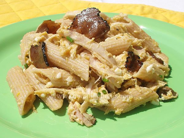 Pasta salad with rabbit and truffle