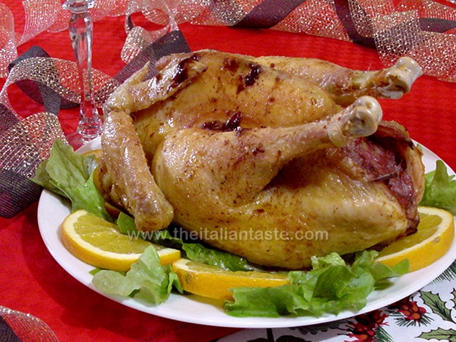 Capon filled with chestnuts