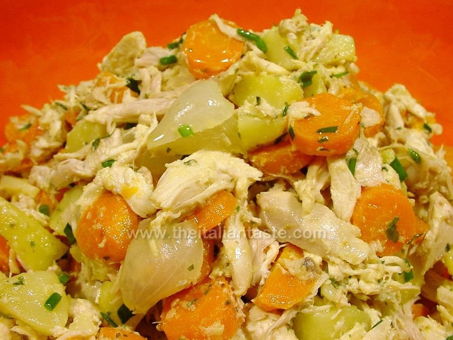 Mustard-flavored chicken salad