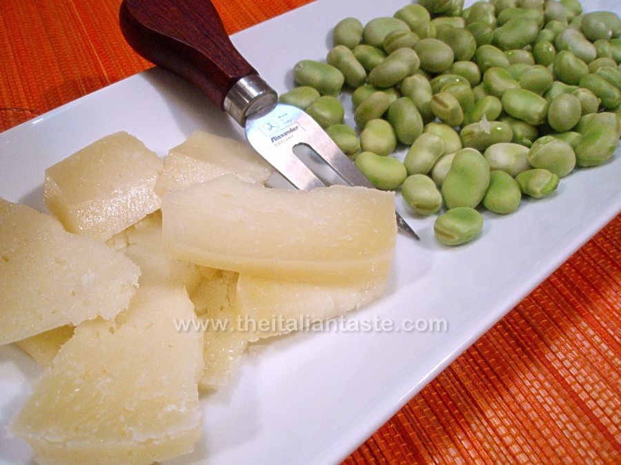 Pecorino cheese and fava beans