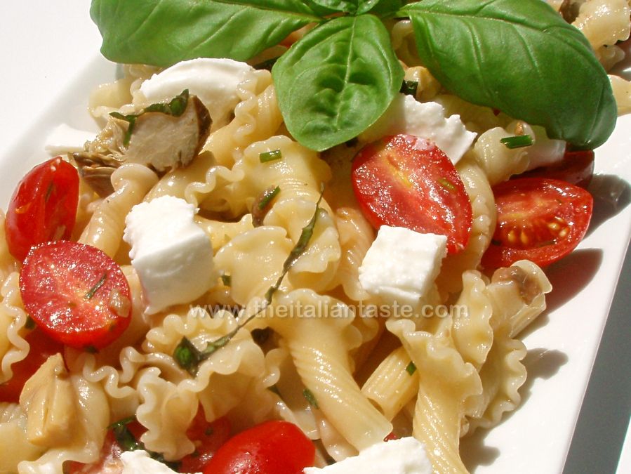 Pasta salad with buffalo mozzarella
