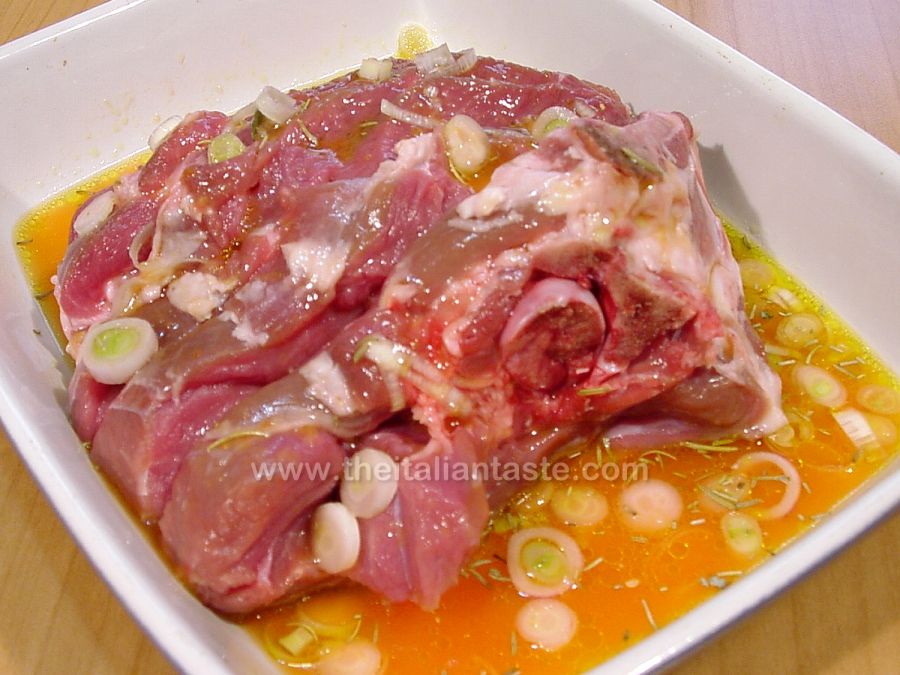 Baked lamb in citrus sauce