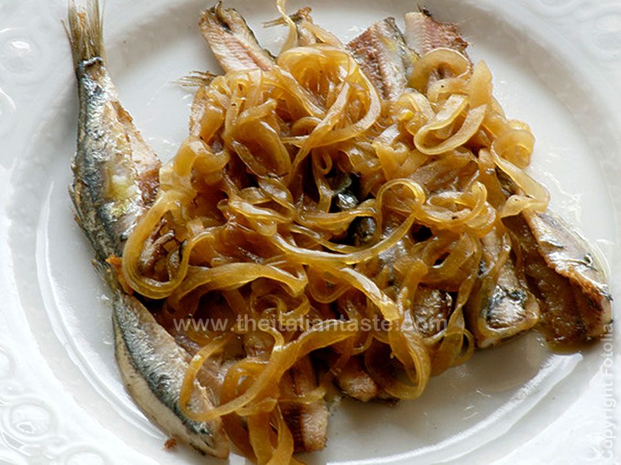 Fried sardines in sweet and sour sauce