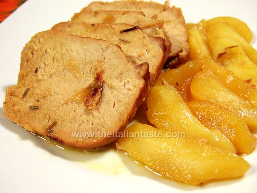 Pork loin with apples
